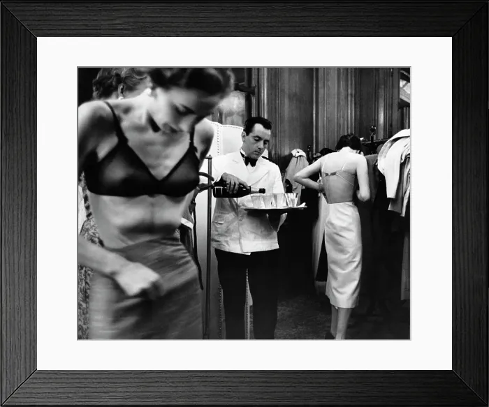 Framed Print : Backstage. At a fashion show in France, John Cavanagh's models change backstage Framed Print : Backstage. At a fashion show in France, John Cavanagh's models change backstage