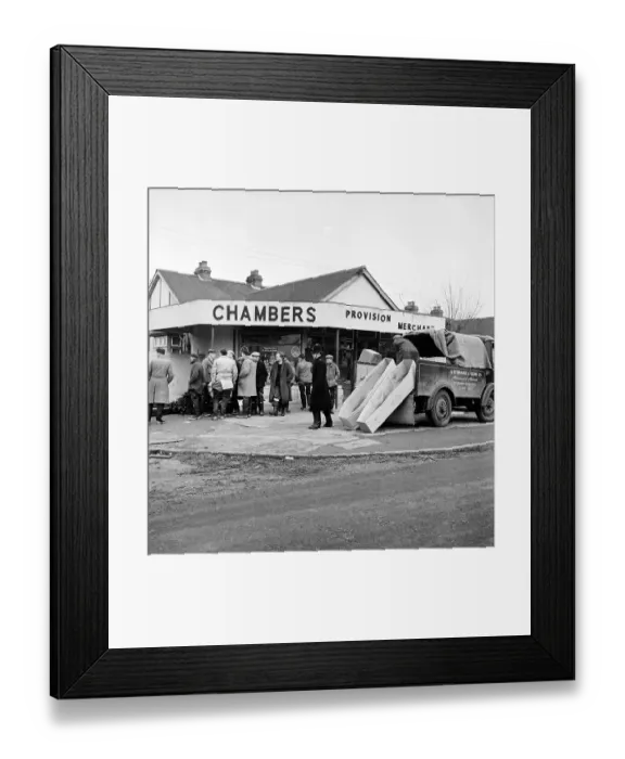 Framed Print : Crowd At Shop Framed Print : Crowd At Shop