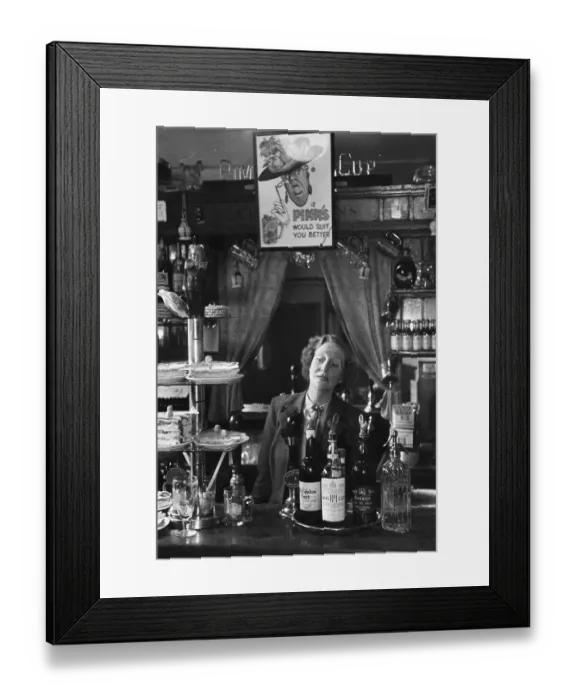 Framed Print : Barmaid In Bar Framed Print : Barmaid In Bar