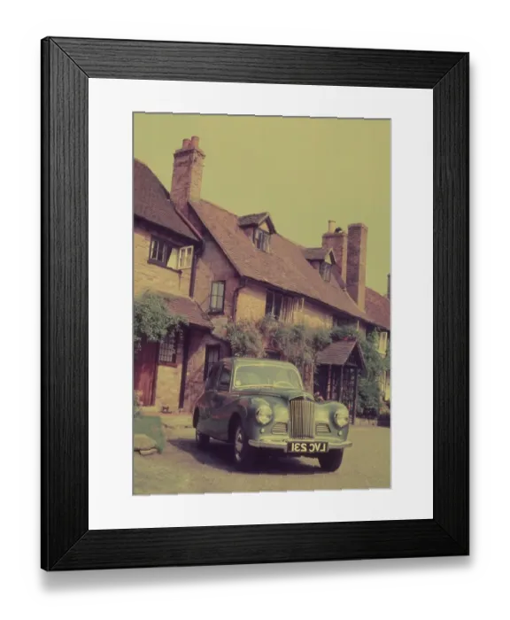 Framed Print : Sunbeam. A Talbot Sunbeam car parked outside an ivy-clad cottage Framed Print : Sunbeam. A Talbot Sunbeam car parked outside an ivy-clad cottage