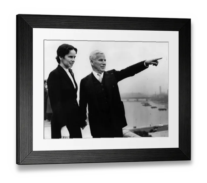 Framed Print : Chaplin And Wife Framed Print : Chaplin And Wife