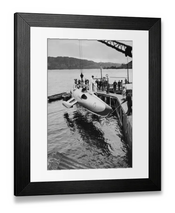 Framed Print : Crusader Lowered Into Loch Framed Print : Crusader Lowered Into Loch