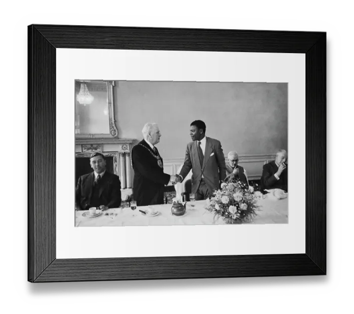 Framed Print : A C Nwapa Meets Manchester Mayor Framed Print : A C Nwapa Meets Manchester Mayor
