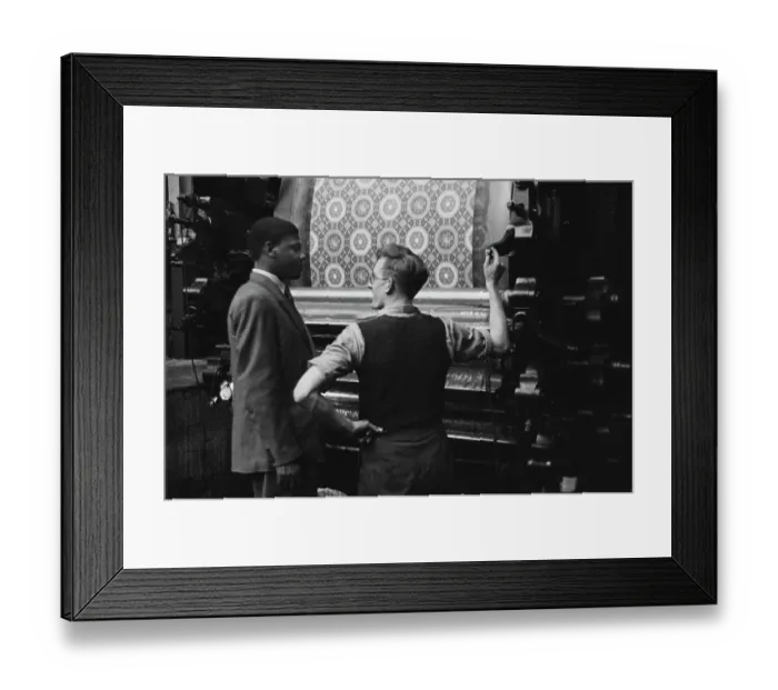 Framed Print : A C Nwapa at Lancashire Textiles Factory Framed Print : A C Nwapa at Lancashire Textiles Factory