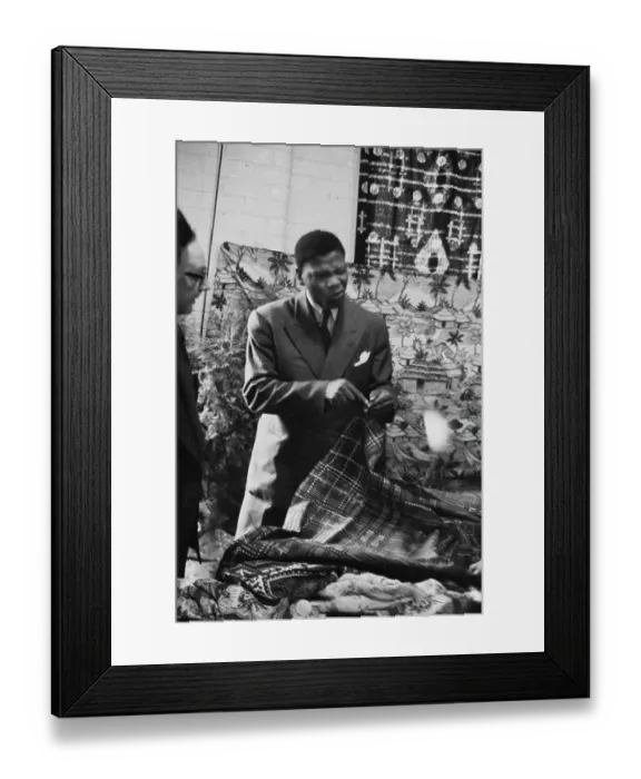 Framed Print : A C Nwapa at Lancashire Textiles Factory Framed Print : A C Nwapa at Lancashire Textiles Factory