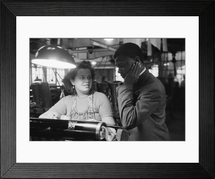Framed Print : A C Nwapa at Lancashire Textiles Factory Framed Print : A C Nwapa at Lancashire Textiles Factory
