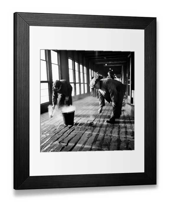 Framed Print : Tarring The Deck Framed Print : Tarring The Deck