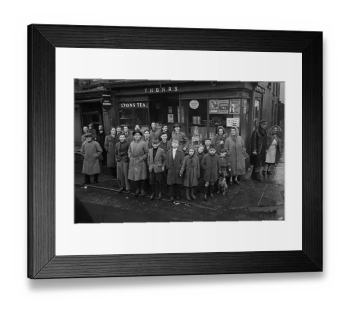 Framed Print : Rhondda Valley Street Corner, 1952