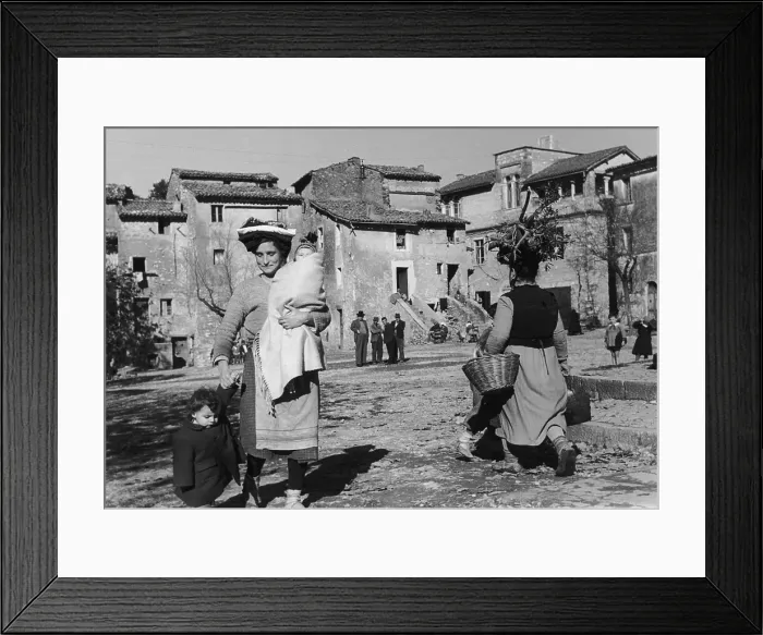Framed Print : Italian Village Square Framed Print : Italian Village Square