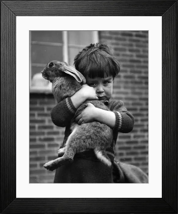 Framed Print : Boy With Pet Framed Print : Boy With Pet