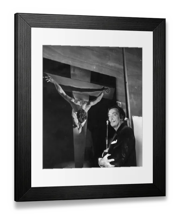 Framed Print : Dali And Painting Framed Print : Dali And Painting