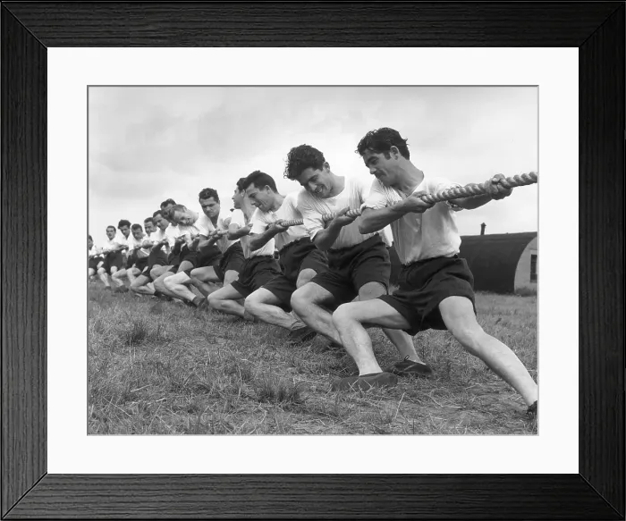 Framed Print : Tug O War. 17th November 1951: The Tug O War team Framed Print : Tug O War. 17th November 1951: The Tug O War team