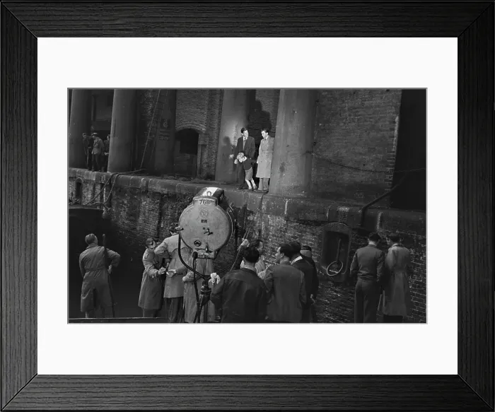 Framed Print : Hunted. Film crew members watching Scottish child actor Jon Whiteley with Framed Print : Hunted. Film crew members watching Scottish child actor Jon Whiteley with