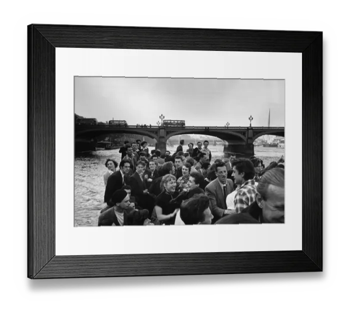 Framed Print : Jazz Trip. 23rd June 1951: Jazz fans on a Thames cruise Framed Print : Jazz Trip. 23rd June 1951: Jazz fans on a Thames cruise