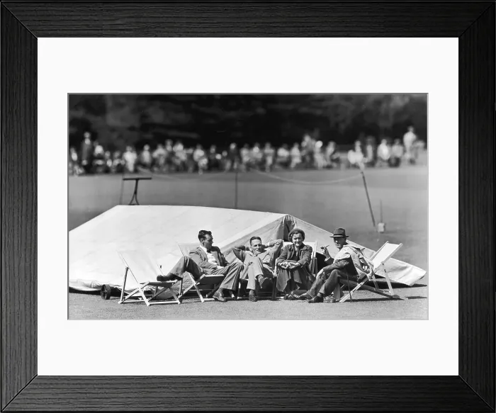 Framed Print : Wet Pitch. 9th June 1951: Waiting for the pitch to dry out after a thunderstorm Framed Print : Wet Pitch. 9th June 1951: Waiting for the pitch to dry out after a thunderstorm