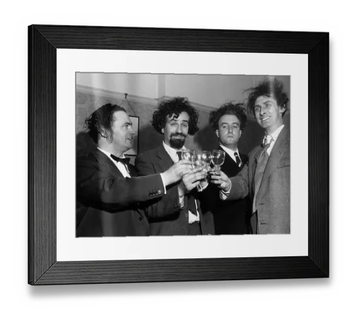 Framed Print : The Goons. British comedy act, The Goons, drink a toast at a press call Framed Print : The Goons. British comedy act, The Goons, drink a toast at a press call