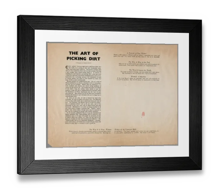 Framed Print : The Art of Picking Dirt Framed Print : The Art of Picking Dirt