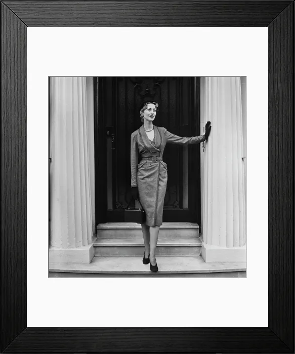 Framed Print : Double-Breasted Coat-Dress