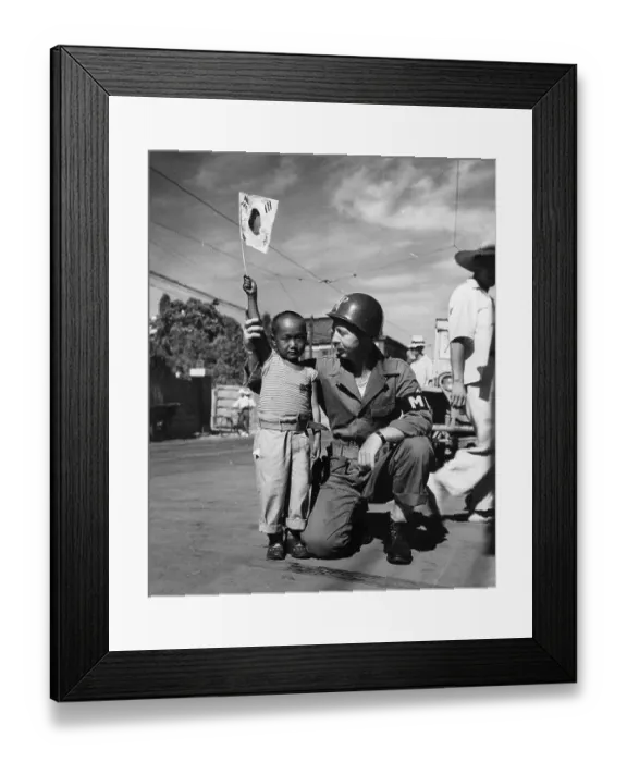 Framed Print : Soldier And Child Framed Print : Soldier And Child