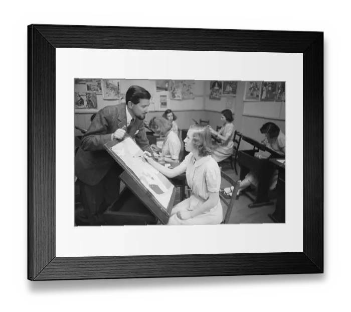 Framed Print : Art Class. 8th July 1950: Cartoonist Ronald Searle Framed Print : Art Class. 8th July 1950: Cartoonist Ronald Searle