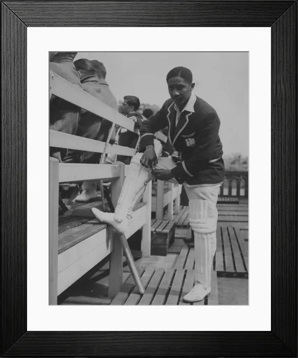 Framed Print : Shin Pads. 10th June 1950: Frank Worrell (1924 - 1967) Framed Print : Shin Pads. 10th June 1950: Frank Worrell (1924 - 1967)