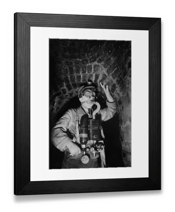 Framed Print : Sewerman In Protective Gear Framed Print : Sewerman In Protective Gear