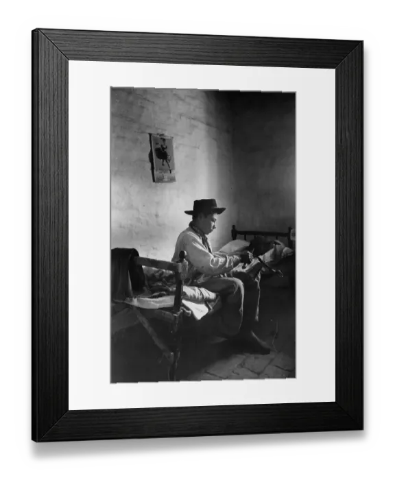 Framed Print : Repairing. 18th February 1950: A gaucho from one of the vast Argentinian Framed Print : Repairing. 18th February 1950: A gaucho from one of the vast Argentinian