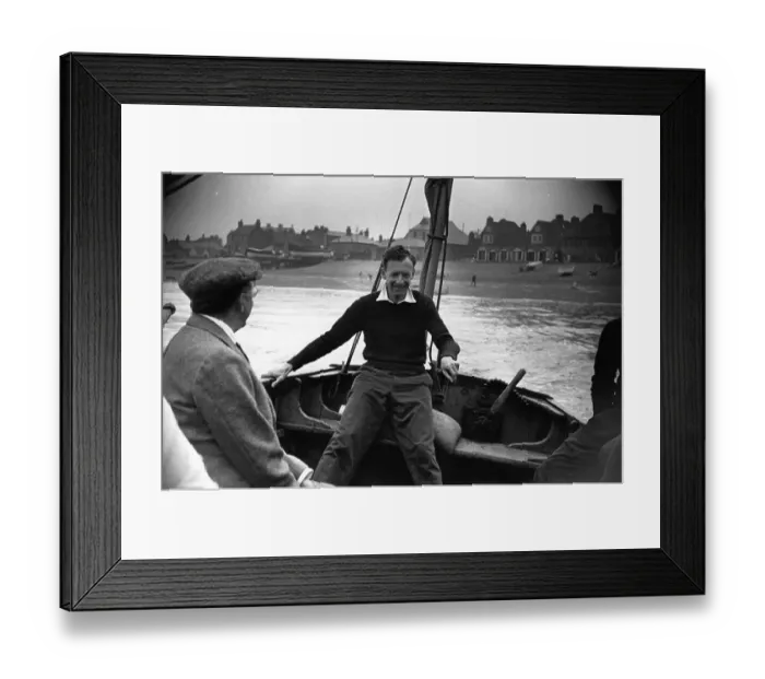 Framed Print : Britten In Boat Framed Print : Britten In Boat
