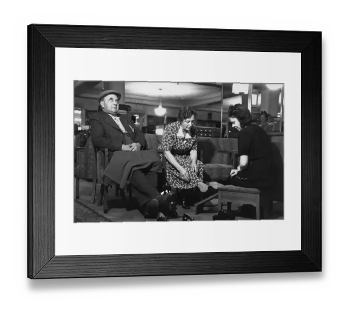 Framed Print : New Shoes. 10th September 1949: Train driver Bill Perry only gets one day off in eleven Framed Print : New Shoes. 10th September 1949: Train driver Bill Perry only gets one day off in eleven