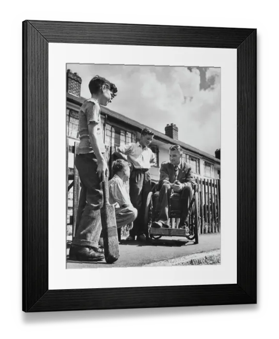 Framed Print : Boys Meet War Veteran Framed Print : Boys Meet War Veteran