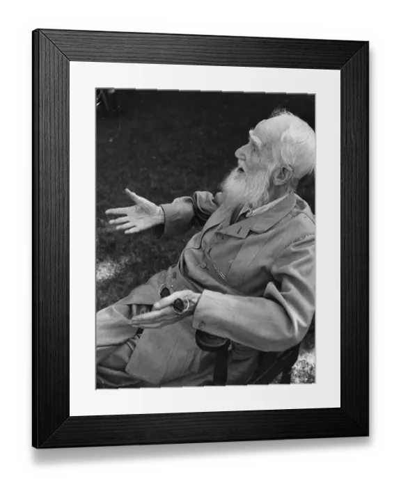 Framed Print : GBS At 93. 30th July 1949: 93-year-old Irish dramatist George Bernard Shaw Framed Print : GBS At 93. 30th July 1949: 93-year-old Irish dramatist George Bernard Shaw