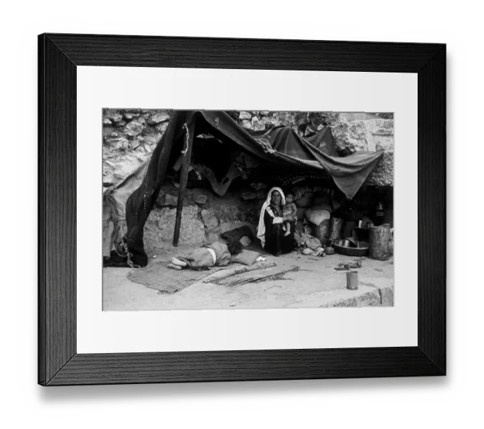 Framed Print : Refugee. 25th June 1949: One of the Arab families who left their homes Framed Print : Refugee. 25th June 1949: One of the Arab families who left their homes
