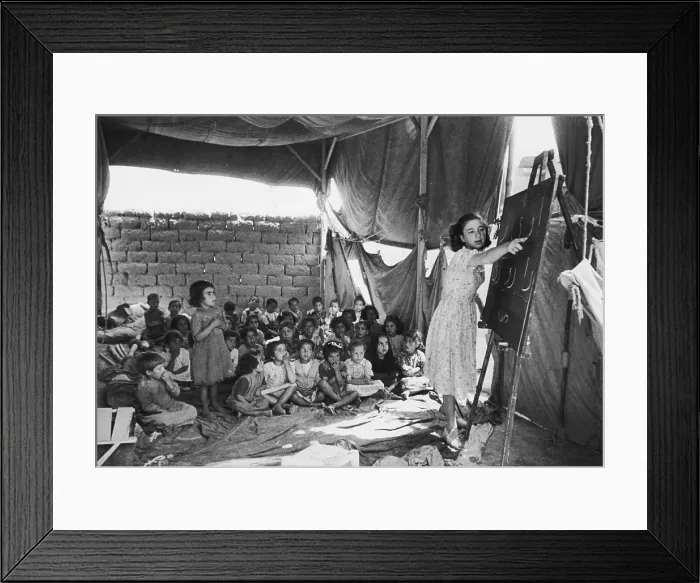 Framed Print : Refugee Camp Class