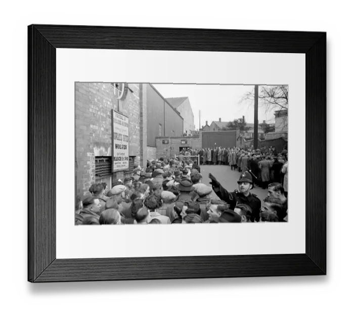 Framed Print : Football Queue Framed Print : Football Queue