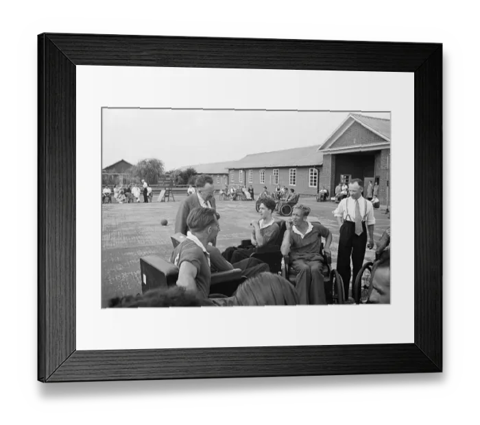 Framed Print : Wheelchair Netball - Dr. Ludwig Guttmann with patients at Stoke Mandeville Hospital, Buckinghamshire, UK, 1949 Framed Print : Wheelchair Netball - Dr. Ludwig Guttmann with patients at Stoke Mandeville Hospital, Buckinghamshire, UK, 1949