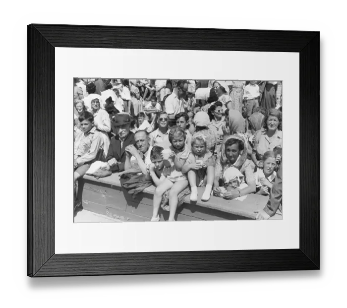 Framed Print : Hot Crowd. 14th August 1948: A section of the crowd watching the 1948 London Framed Print : Hot Crowd. 14th August 1948: A section of the crowd watching the 1948 London