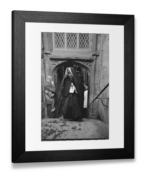 Framed Print : Young Nun. 24th July 1948: A member of the Sisters of Charity tends to Framed Print : Young Nun. 24th July 1948: A member of the Sisters of Charity tends to