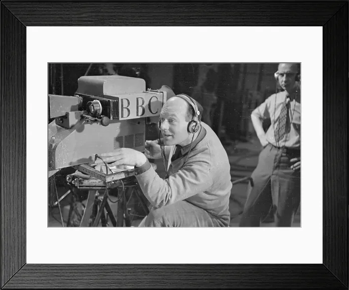Framed Print : Cameraman. 17th April 1948: At the first BBC television show designed specially for women Framed Print : Cameraman. 17th April 1948: At the first BBC television show designed specially for women