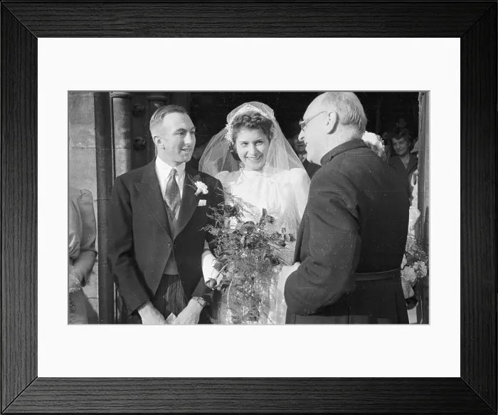 Framed Print : Wedding. 17th January 1948: A Ukrainian immigrant Maria Brozovsky after Framed Print : Wedding. 17th January 1948: A Ukrainian immigrant Maria Brozovsky after