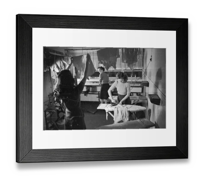 Framed Print : Laundry. 17th January 1948: Young women in the laundry of a Cecil House Framed Print : Laundry. 17th January 1948: Young women in the laundry of a Cecil House