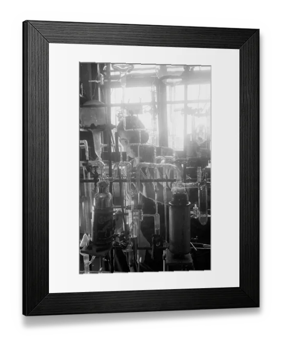 Framed Print : Lab Work. 10th January 1948: B Trapnell, a postgraduate research worker Framed Print : Lab Work. 10th January 1948: B Trapnell, a postgraduate research worker