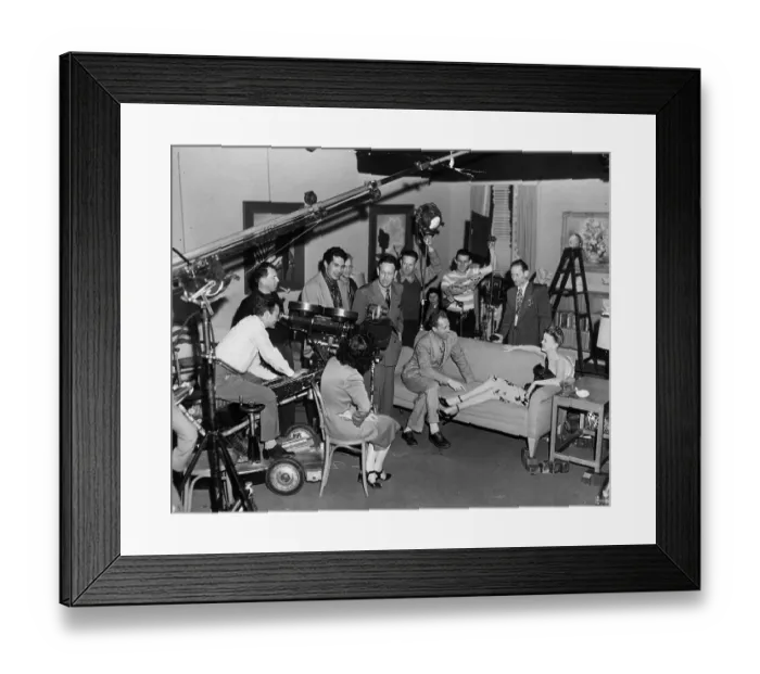 Framed Print : Action !. circa 1948: A film test at 20th Century Fox