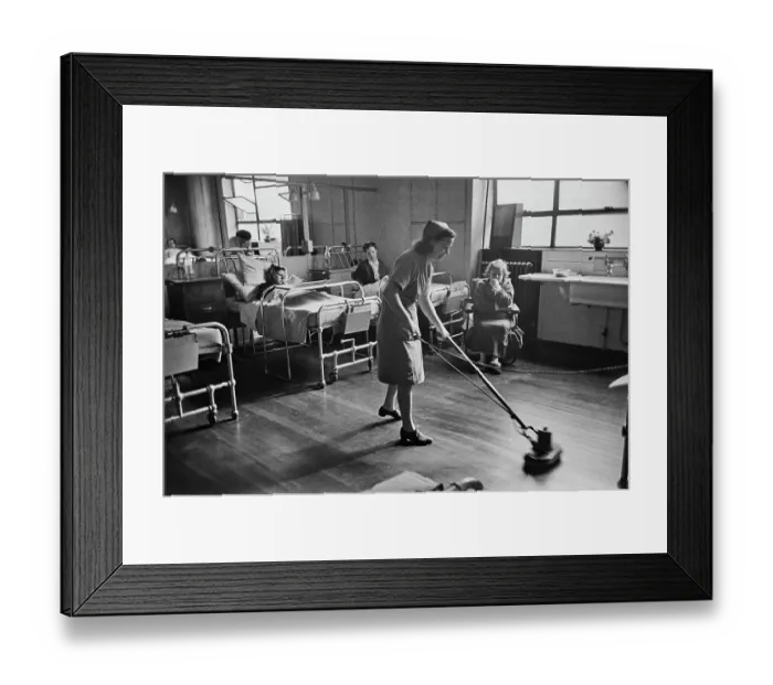 Framed Print : Hospital Ward Cleaning Framed Print : Hospital Ward Cleaning