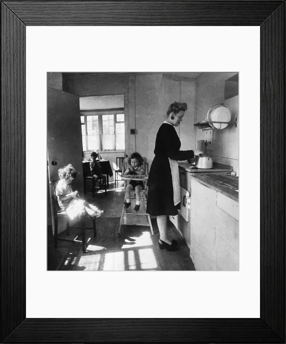 Framed Print : Family In Kitchen Framed Print : Family In Kitchen