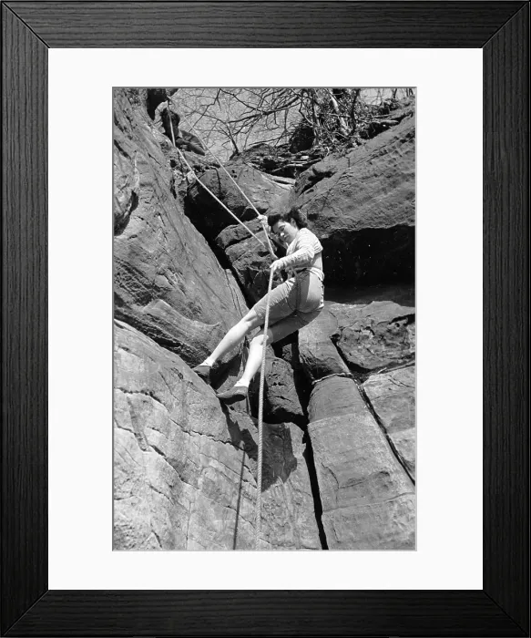 Framed Print : Abseiling. 17th August 1946: Abseiling at Groombridge, Kent Framed Print : Abseiling. 17th August 1946: Abseiling at Groombridge, Kent