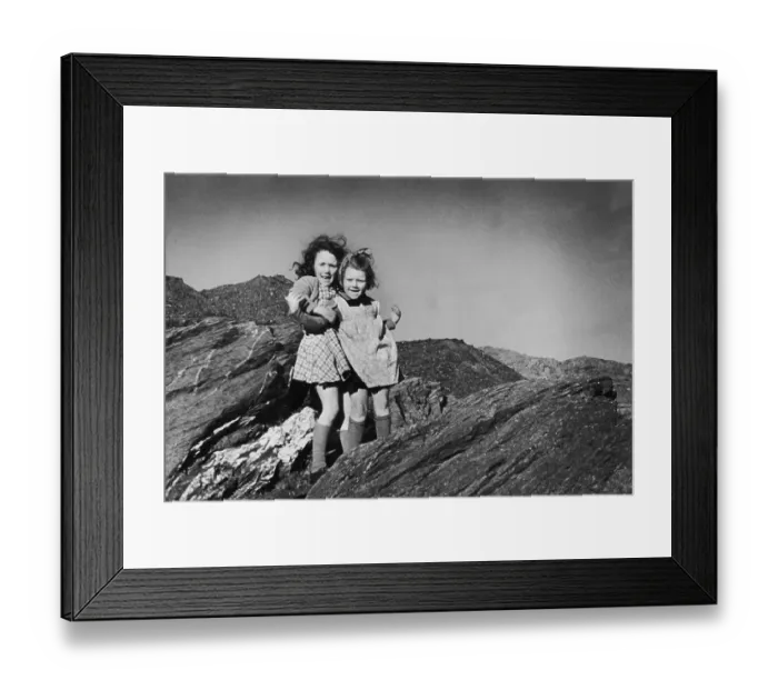 Framed Print : Slate Town Girls Framed Print : Slate Town Girls