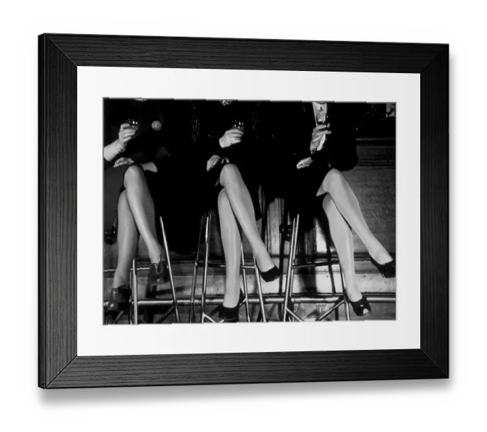 Framed Print : Stockings. 1946: Three pairs of stockinged legs Framed Print : Stockings. 1946: Three pairs of stockinged legs