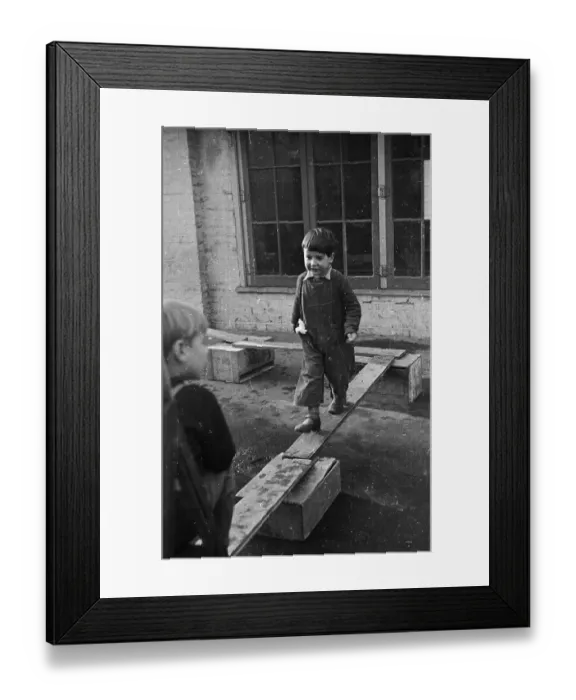 Framed Print : Boy Walking Plank Framed Print : Boy Walking Plank