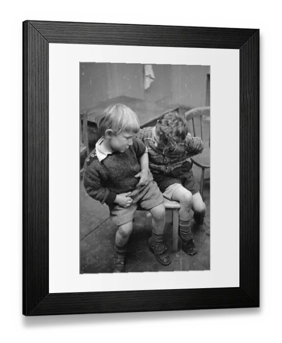Framed Print : Two Boys On Chair Framed Print : Two Boys On Chair