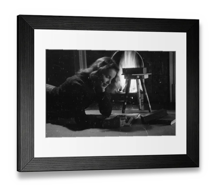 Framed Print : Fireside Stool Framed Print : Fireside Stool
